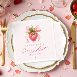 Coquette Berry First Birthday Pappersservett