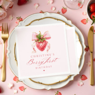 Coquette Berry First Birthday Pappersservett