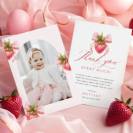 Coquette Berry First Birthday Photo Tack Kort