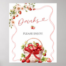 Coquette Berry in Kärlek Drinks Party Sign Poster