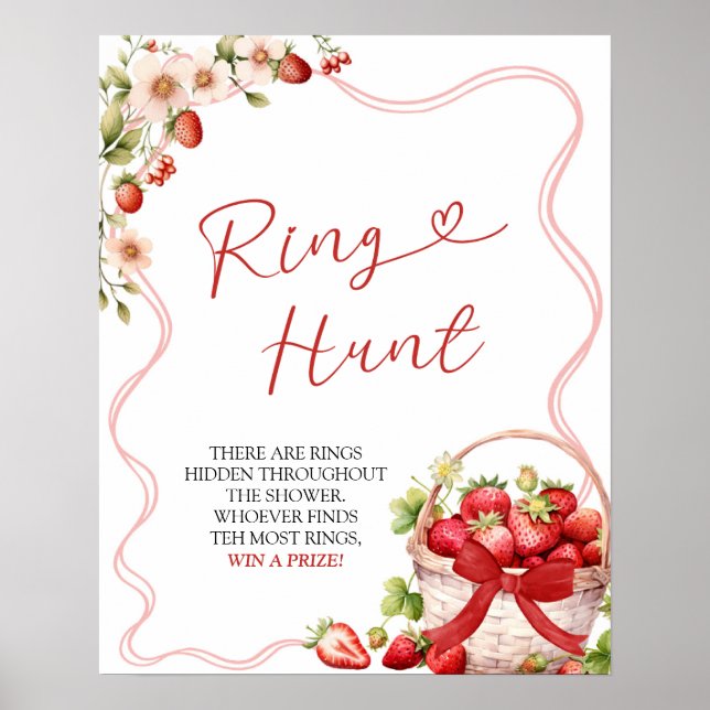 Coquette Berry in Kärlek Ring Hunt-spelsignatur Poster (Framsidan)
