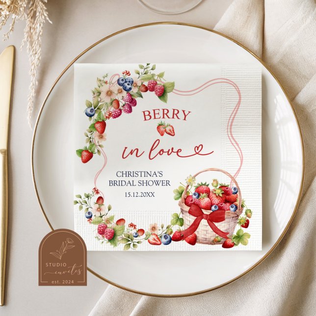 Coquette Berry in Love Bröllopsdusch Servetter (Skapare uppladdad)
