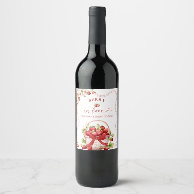 Coquette Berry in Love Vinfetikett Vinflaska Etikett (Framsida)