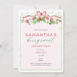 Coquette Berry Sweet any Age Birthday Inbjudningar