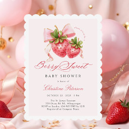 Coquette Berry Sweet Baby Shower-inbjudan Inbjudningar
