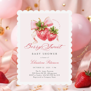 Coquette Berry Sweet Baby Shower-inbjudan Inbjudningar