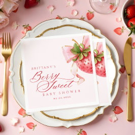 Coquette Berry Sweet Baby Shower Pappersservett