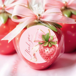 Coquette Berry Sweet Baby Shower Runt Klistermärke