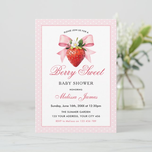 Coquette Berry Sweet Barnrumsfirande Inbjudningar (Stående Fram)