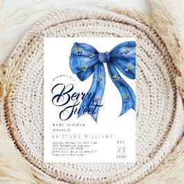 Coquette Berry Sweet blueberry Baby Shower Inbjudningar