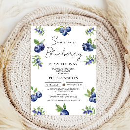 Coquette Berry Sweet blueberry Baby Shower Inbjudningar