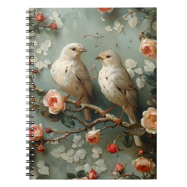 Coquette Birds Blommigt Anteckningsbok (Framsidan)
