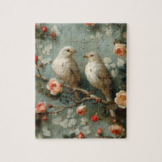 Coquette Birds Blommigt Pussel