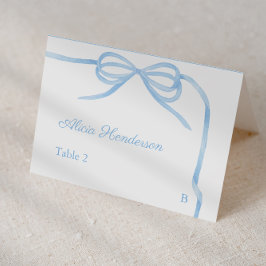 Coquette Blå Slinga Individuella Bröllopsplatskort Bordsnummer