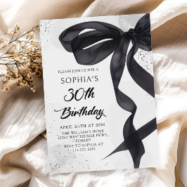 Coquette Black Bow 30års födelsedag Party bjudan Inbjudningar