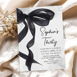 Coquette Black Bow 30års födelsedag Party bjudan Inbjudningar