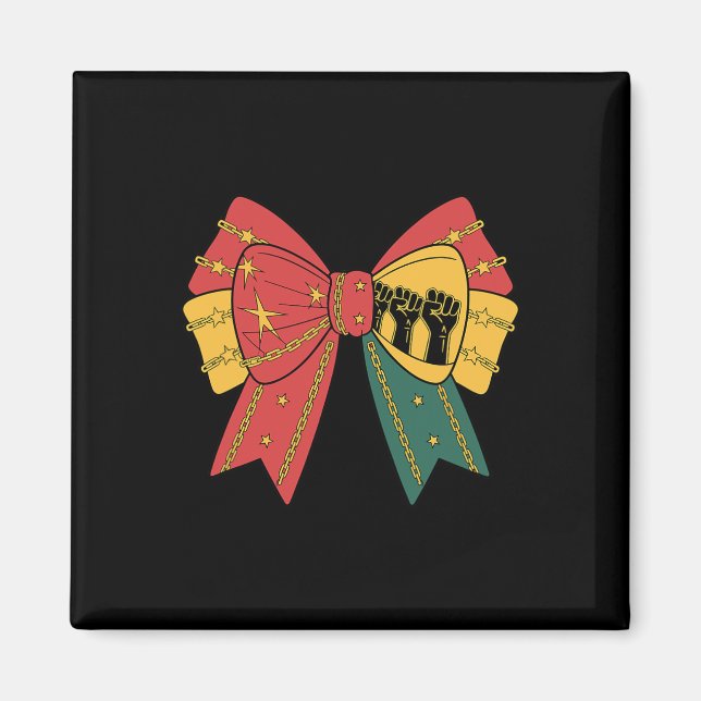 Coquette Black History Month African American Bow Magnet (Framsidan)