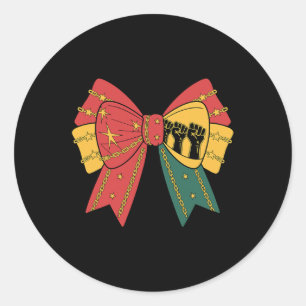 Coquette Black History Month African American Bow Runt Klistermärke