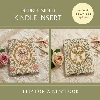 Coquette Blommig Vintage 2-Sidig Kindle Insättning Inbjudningar