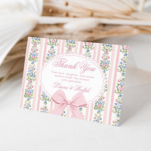 Coquette Blommigt Bow ram Babydusch Tack Kort