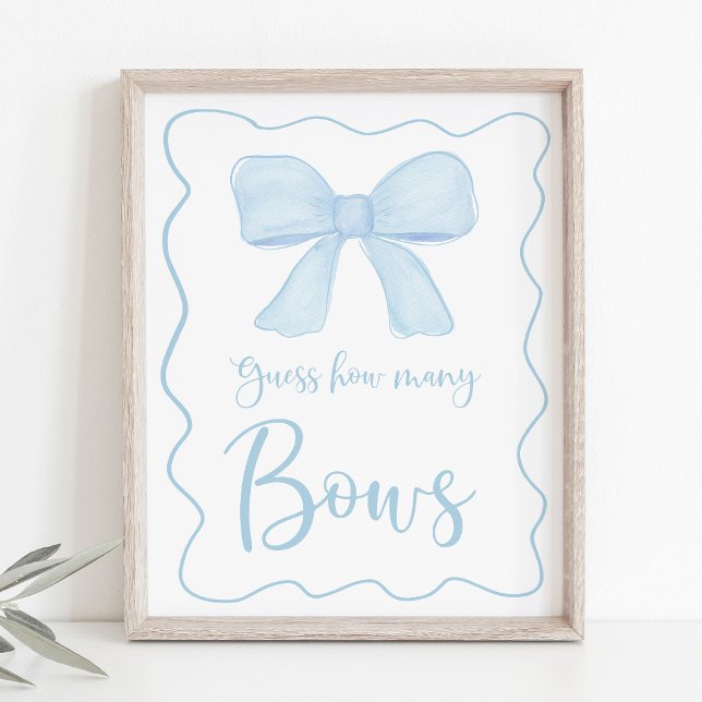 Coquette Blue Bow gissar hur många babyskor som sp Poster (Skapare uppladdad)