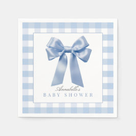 Coquette Blue Bow Ribbon Boy Shower Pappersservett