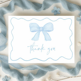 Coquette Blue Boy Bow Baby Shower Tack Kort