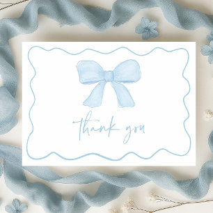 Coquette Blue Boy Bow Baby Shower Tack Kort