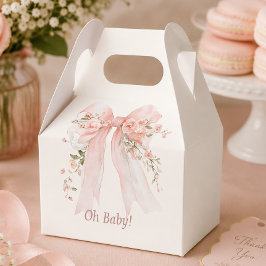 Coquette Blush Bow Baby Shower Presentaskar