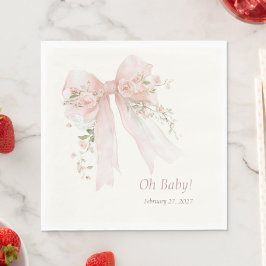 Coquette Blush Bow "Oh Baby" Barnrumsfest Pappersservett