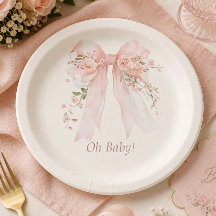 Coquette Blush Bow "Oh Baby" Bebis firande