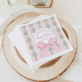 Coquette Blush Pink Bow Rose Baby Shower Pappersservett