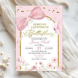 Coquette Blush Pink Butterfly Bridal Shower Inbjudningar