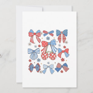 Coquette Bow 4:e juli USA American Patriotic Julkort