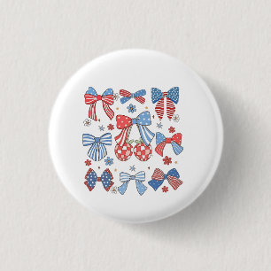 Coquette Bow 4:e juli USA American Patriotic Knapp