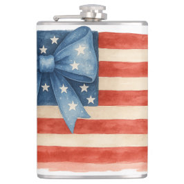 Coquette Bow American Flagga Watercolor 4:e juli Fickplunta