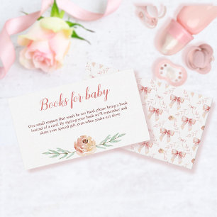 Coquette Bow and Blommigt Bokar för Baby Card Visitkort