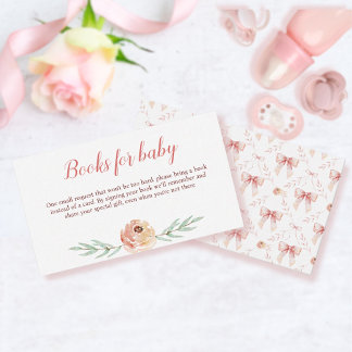 Coquette Bow and Blommigt Bokar för Baby Card Visitkort