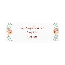 Coquette Bow and Blommigts Baby Shower Returadress Etikett