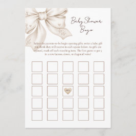 Coquette Bow Baby Shower Bingo Kort