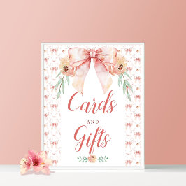 Coquette Bow Baby Shower Cards and Gifts Poster