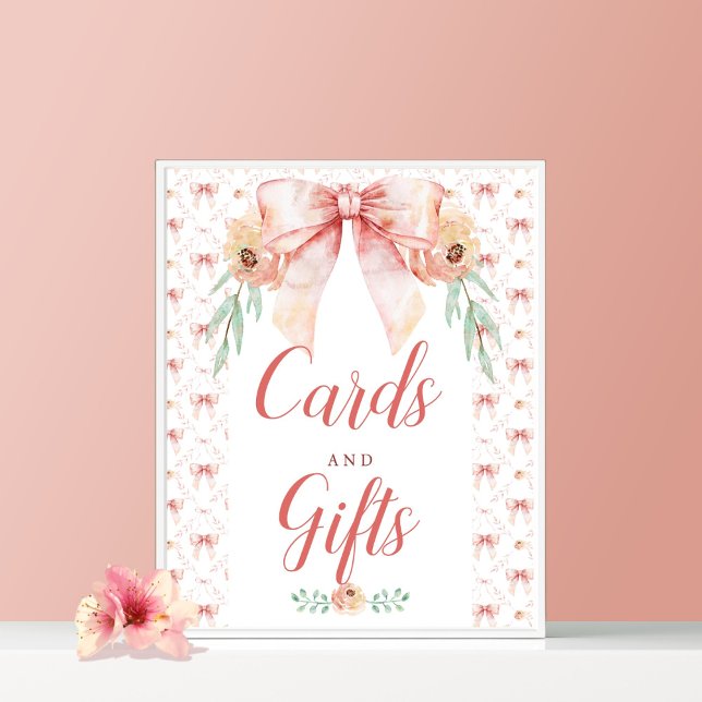 Coquette Bow Baby Shower Cards and Gifts Poster (Skapare uppladdad)