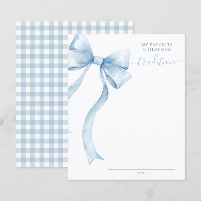 Coquette Bow Baby Shower Child Tradition Card (Fram/baksida)
