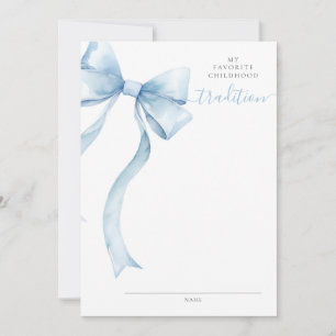 Coquette Bow Baby Shower Child Tradition Card Anteckningskort