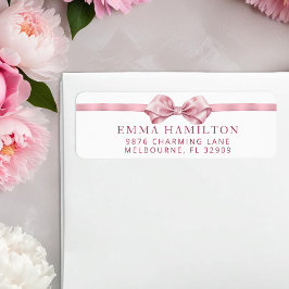 Coquette Bow Baby Shower Return-adressetikett - El Returadress Etikett