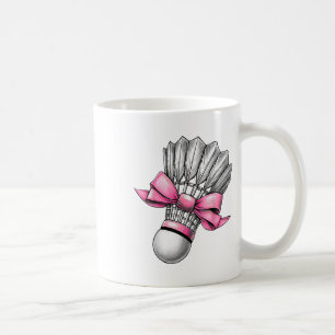 Coquette Bow Badminton Fjäderboll Rosa Band Mamma Kaffemugg