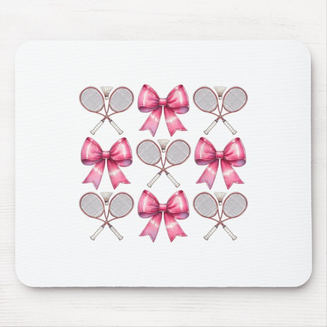 Coquette Bow Badminton Shuttle Racket Rosa Band Musmatta (Framsidan)