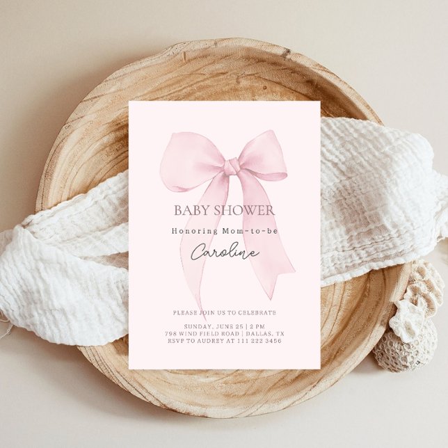 Coquette Bow Barnrumsfirande Inbjudningar (Skapare uppladdad)