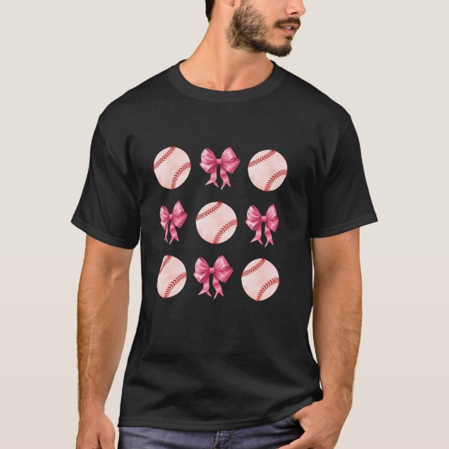 Coquette Bow Baseball för flickor Kids Mamma Mamma T Shirt (Framsida)