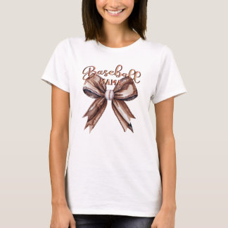 Coquette Bow Baseball Mamma Mocha Mousse Vibes T Shirt